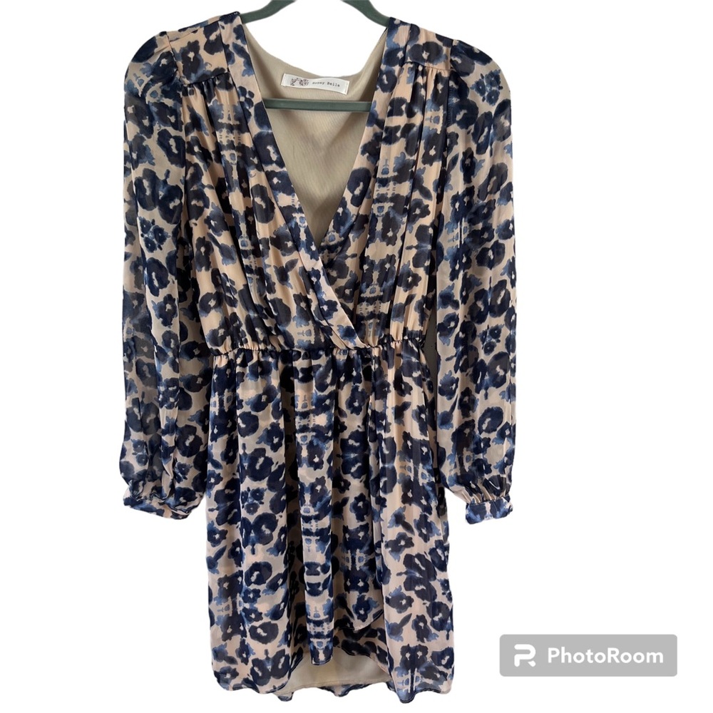 Boutique dress by Honey Belle, faux wrap and lined, Medium